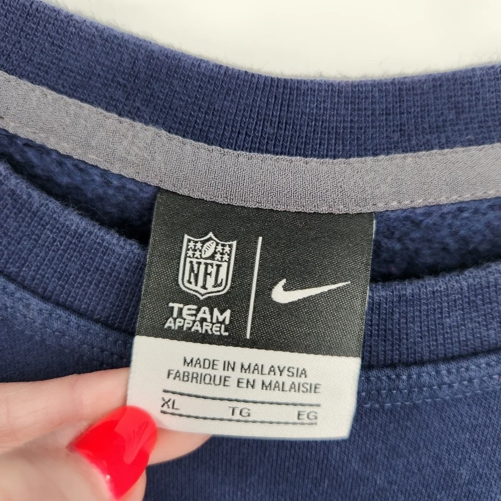 NFL Team Apparel Nike Denver Broncos Crew Sweatshirt Size XL Navy Blue